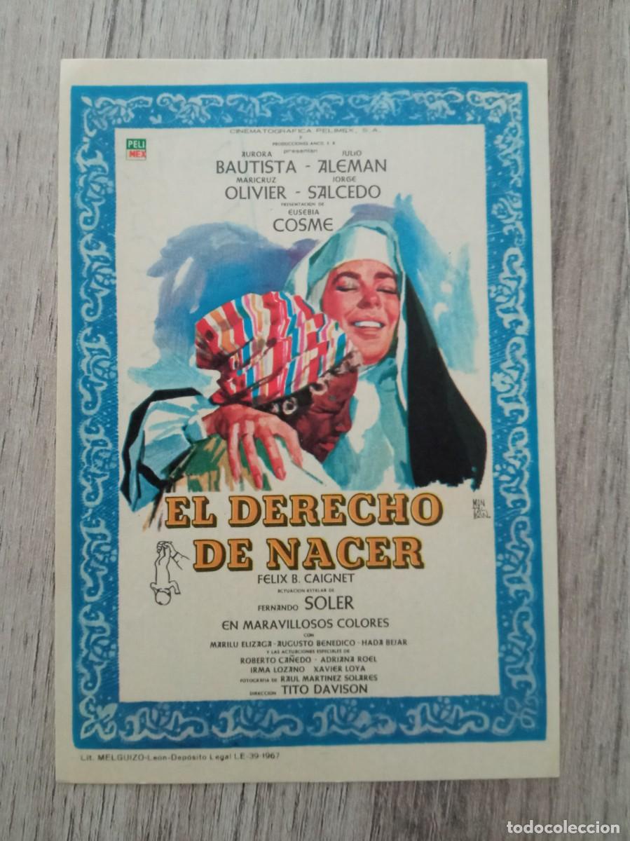 Cine: EL DERECHO DE NACER, AURORA BAUTISTA, CINE ROXY