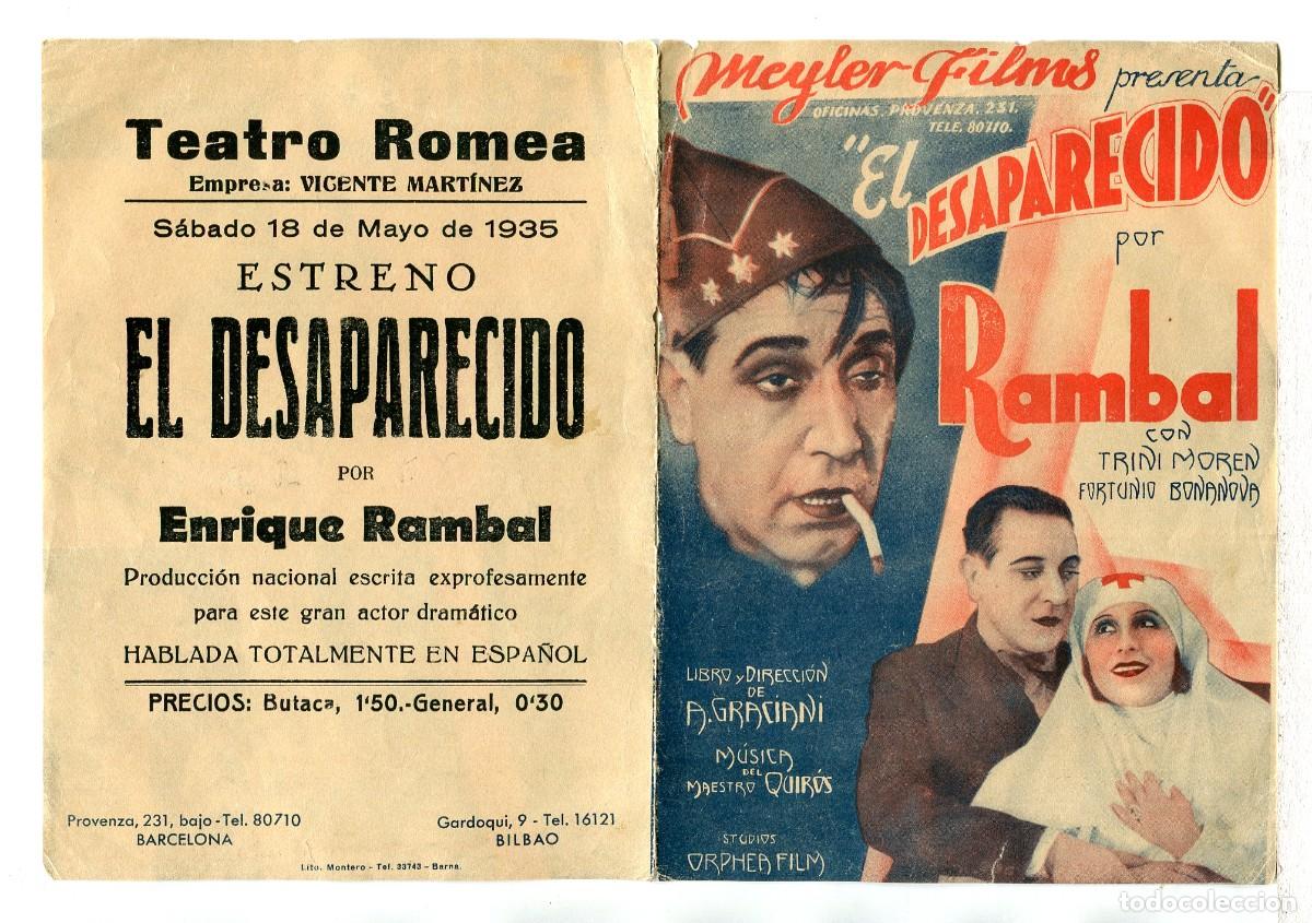 Cine: EL DESAPARECIDO, con Rambal.