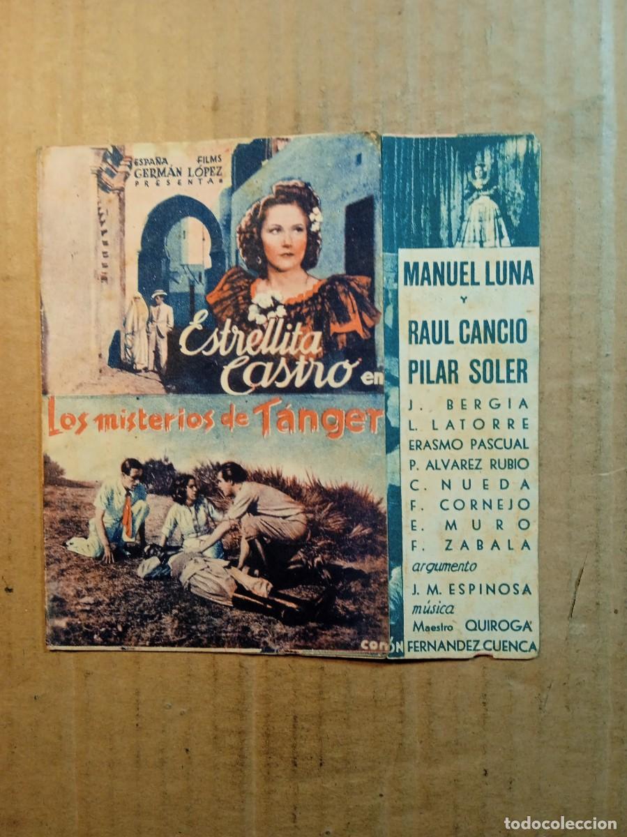  Flyers Publicitaires de films Anciens: FOLLETO DE MANO DOBLE DE LA PEL&Iacute;CULA LOS MISTERIOS DE T&Aacute;NGER