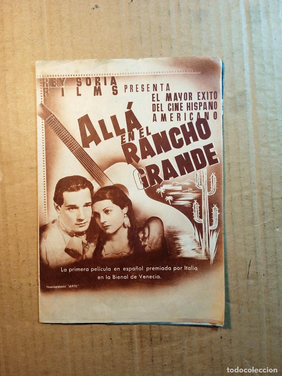 Folhetos de m&atilde;o de filmes antigos de cinema: FOLLETO DE MANO DOBLE DE LA PEL&Iacute;CULA ALL&Aacute; EN EL RANCHO GRANDE (TAMA&Ntilde;O GRANDE)