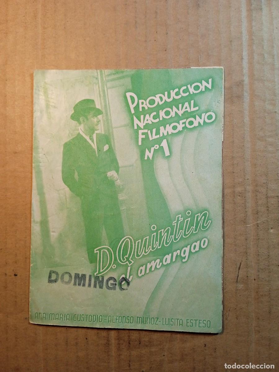  Flyers Publicitaires de films Anciens: FOLLETO DE MANO DOBLE DE LA PEL&Iacute;CULA D. QUINT&Iacute;N EL AMARGAO
