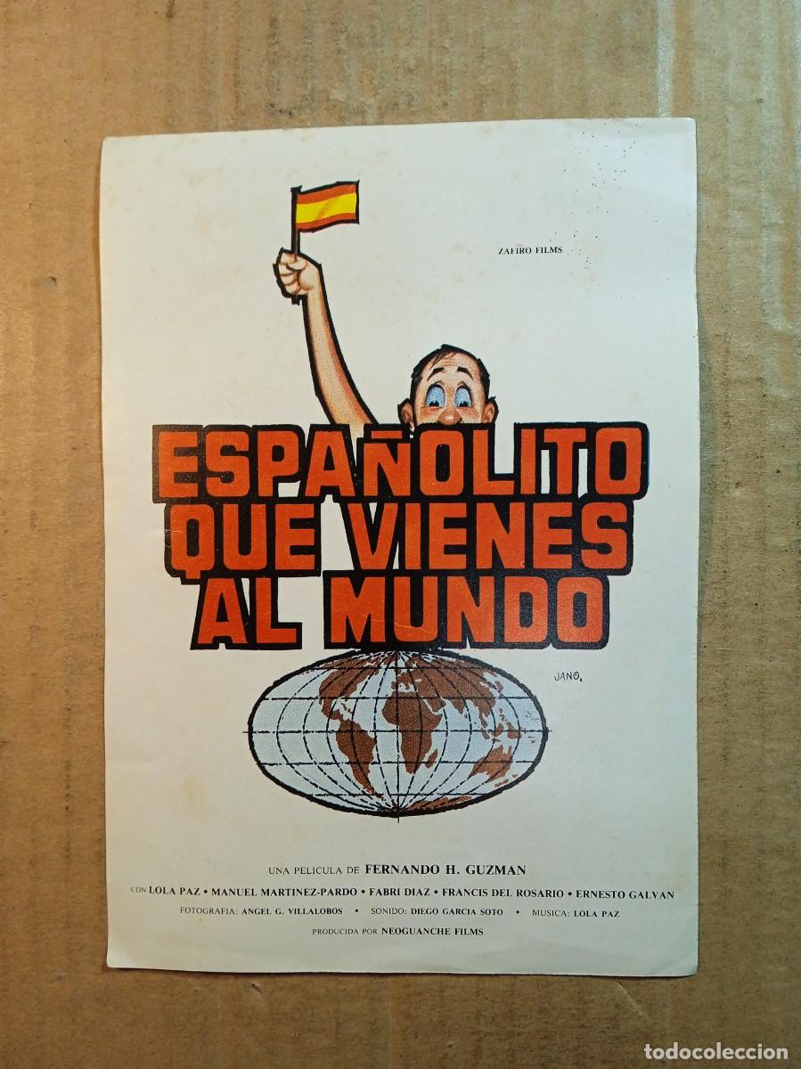  Foglietti di film di film antichi di cinema: FOLLETO DE MANO CON PUBLICIDAD ESPA&Ntilde;OLITO QUE VIENES AL MUNDO