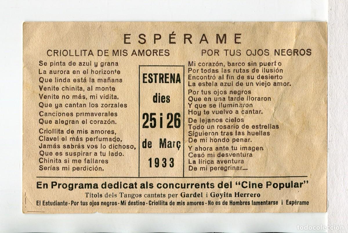 Cine: ESP&Eacute;RAME, con Carlos Gardel. - Foto 2