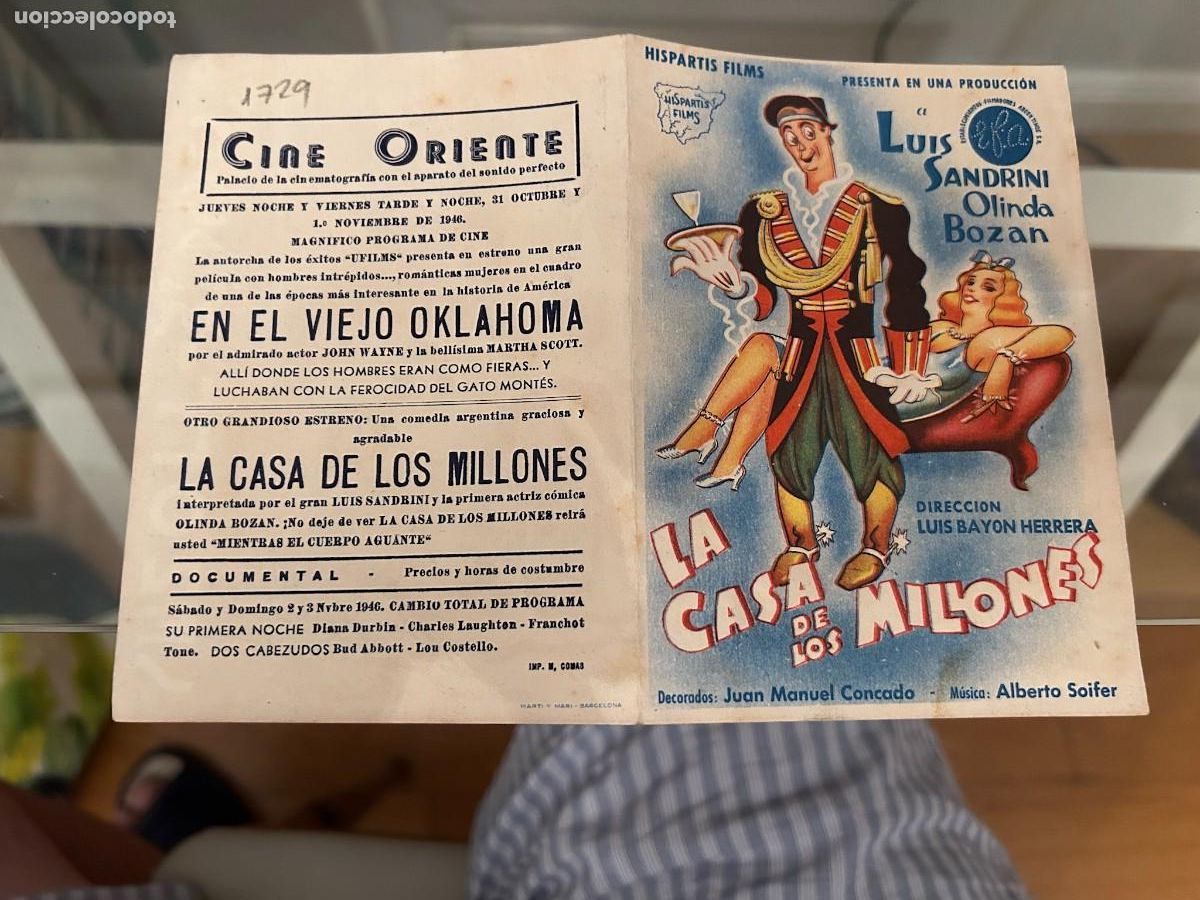 Cine: 1729 la casa de los millones doble cine oriente barcelona con publicidad buen estado