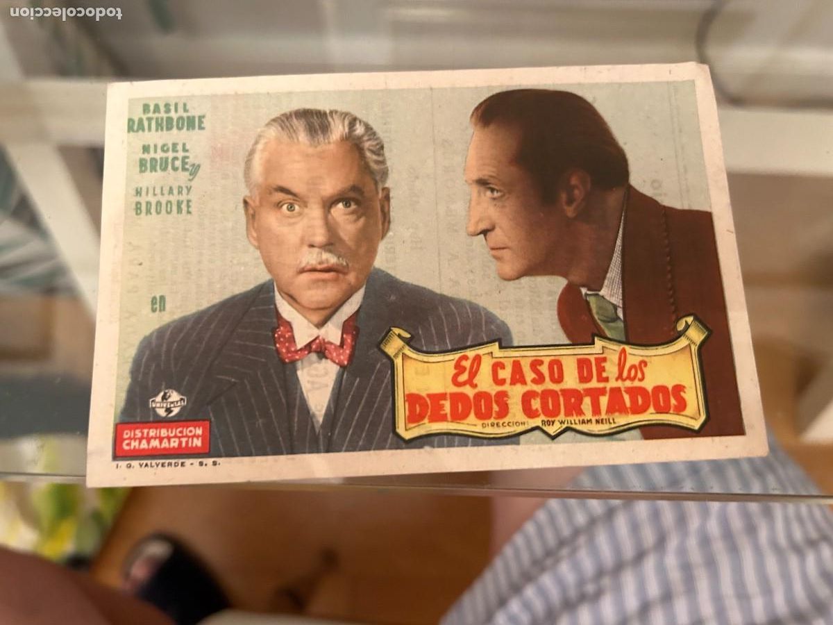  Foglietti di film di film antichi di cinema: 1765 EL CASO DE LOS DEDOS CORTADOS CINE FANTASIO BILBAO CON PUBLICIDAD BUEN ESTADO