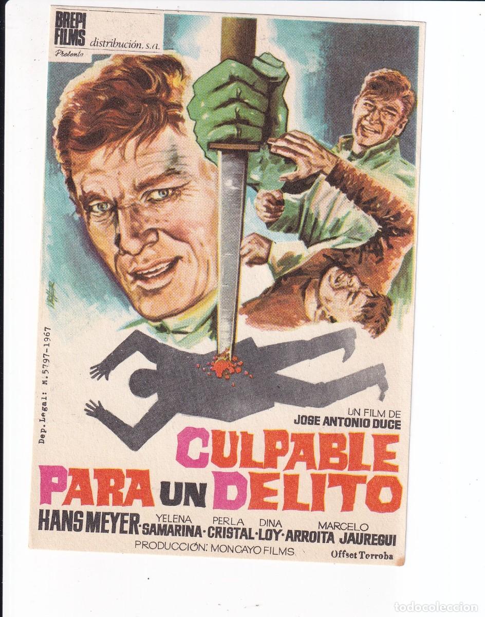 Cine: CULPABLE PARA UN DELITO : HANS MEYER .- SIN PUBLICIDAD