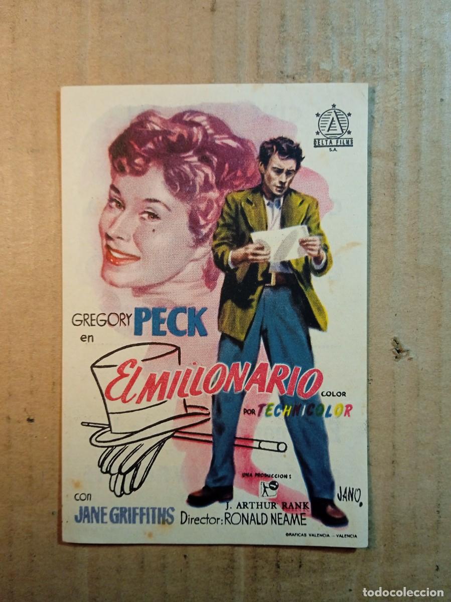 Cine: FOLLETO DE MANO CON PUBLICIDAD EL MILLONARIO