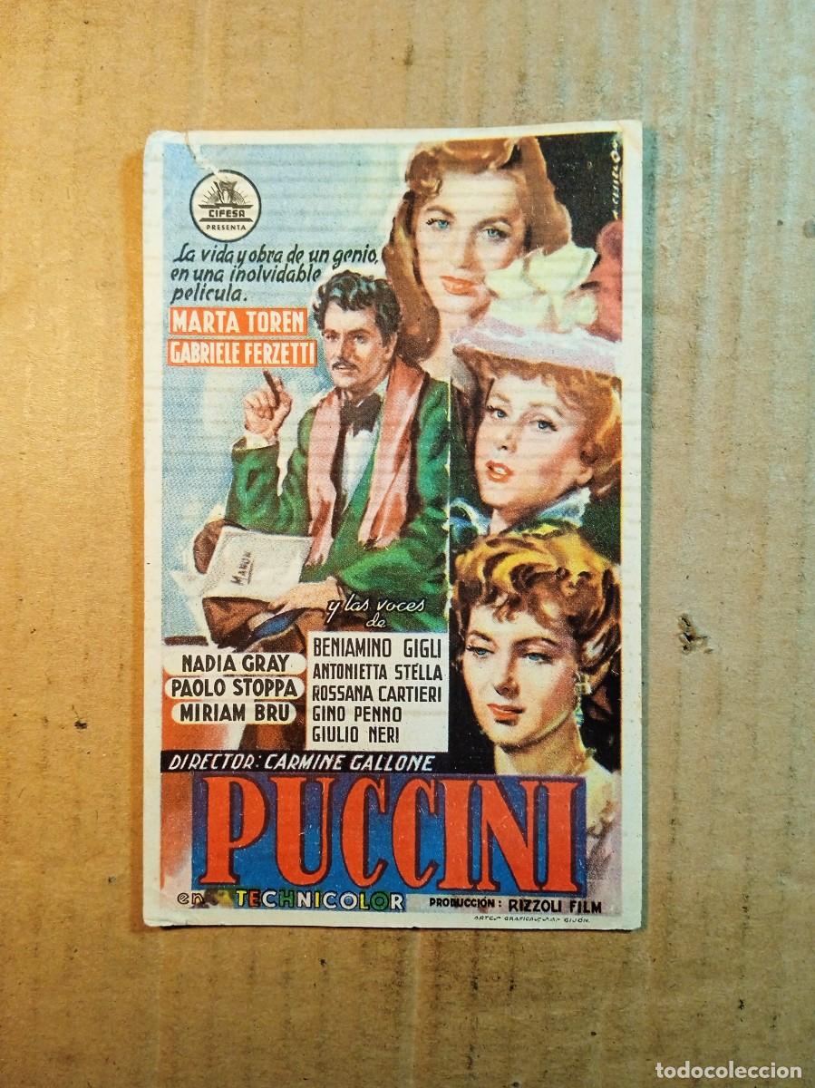 Cinema: FOLLETO DE MANO CON PUBLICIDAD PUCCINI