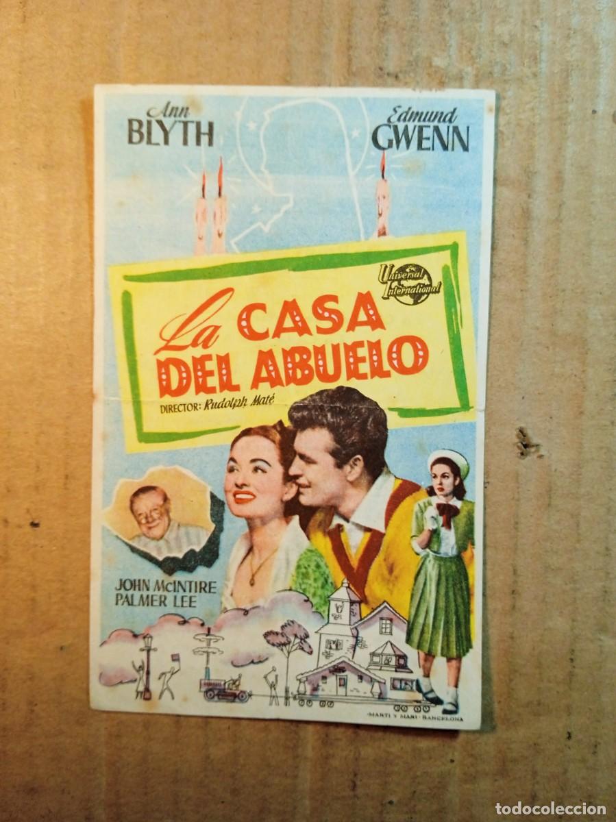 Foglietti di film di film antichi di cinema: FOLLETO DE MANO CON PUBLICIDAD LA CASA DEL ABUELO