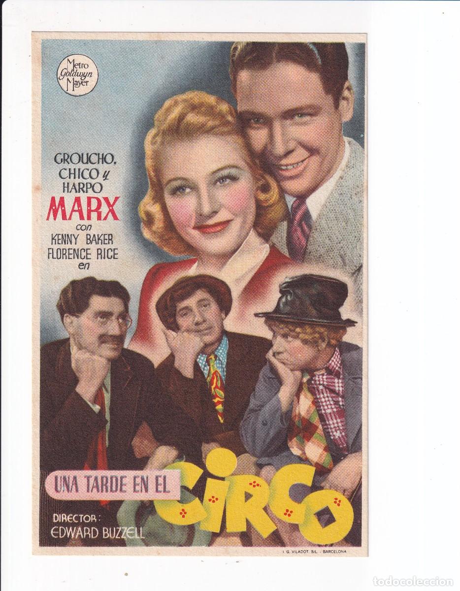 Cine: UNA TARDE EN EL CIRCO : LOS HERMANOS MARX .- SIN PUBLICIDAD