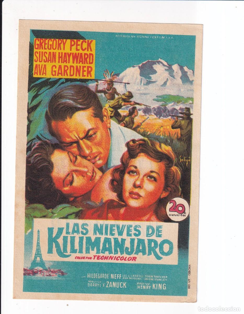 Cine: LAS NIEVES DE KILIMANJARO : GREGORY PECK .- CON PUBLICIDAD