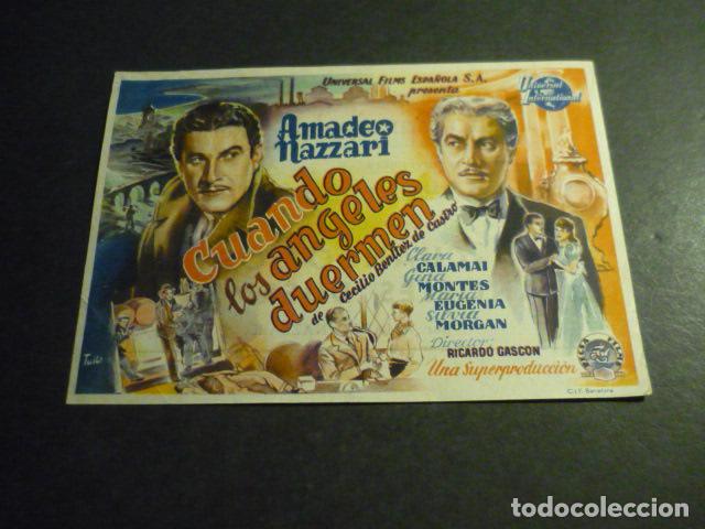Cinema: CUANDO LOS ANGELES DUERMEN PROGRAMA DE MANO CON PUBLICIDAD TEATRO PRINCIPAL REINOSA