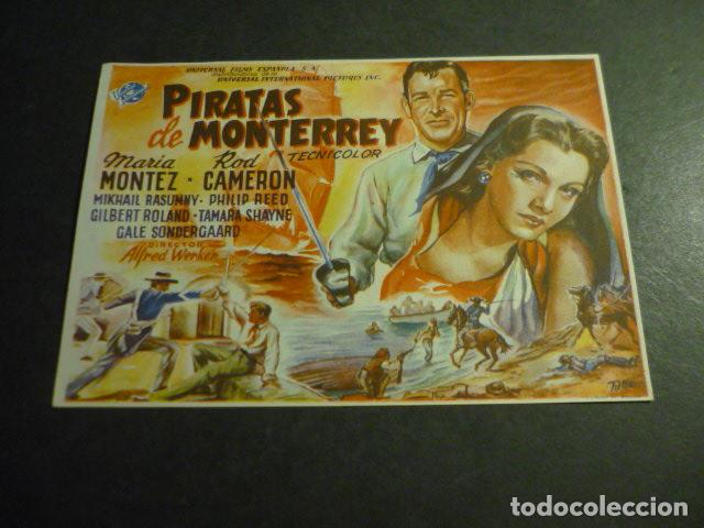  Foglietti di film di film antichi di cinema: PIRATAS DE MONTERREY PROGRAMA DE MANO CON PUBLICIDAD TEATRO PRINCIPAL REINOSA