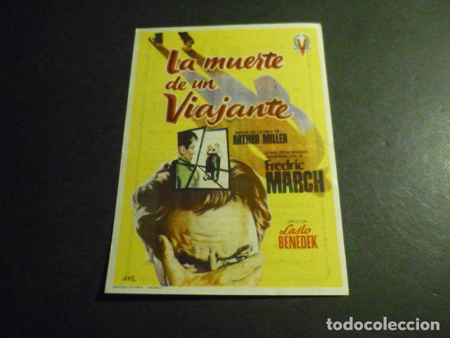 Cine: LA MUERTE DE UN VIAJANTE PROGRAMA DE MANO CON PUBLICIDAD CINE MADRID REINOSA