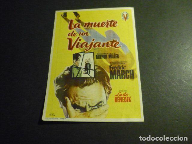 Cine: LA MUERTE DE UN VIAJANTE PROGRAMA DE MANO CON PUBLICIDAD CINE MADRID REINOSA
