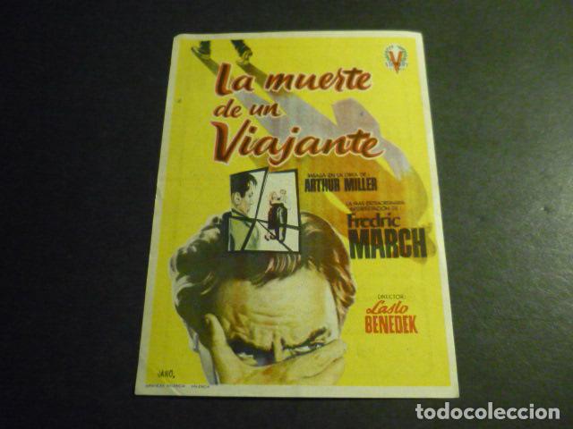 Kino: LA MUERTE DE UN VIAJANTE PROGRAMA DE MANO CON PUBLICIDAD CINE MADRID REINOSA