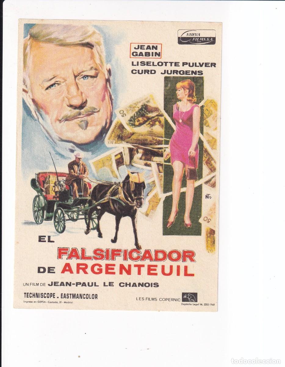 Cine: EL FALSIFICADOR DE ARGENTEUIL : JEAN GABIN .-SIN PUBLICIDAD
