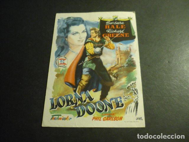 Cinema: LORNA DOONE PROGRAMA DE MANO CON PUBLICIDAD TEATRO PRINCIPAL REINOSA