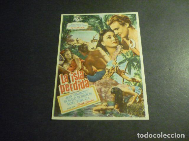 Folhetos de m&atilde;o de filmes antigos de cinema: LA ISLA PERDIDA PROGRAMA DE MANO CON PUBLICIDAD TEATRO PRINCIPAL REINOSA