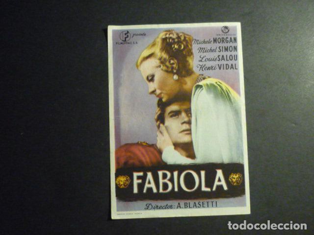 Folhetos de m&atilde;o de filmes antigos de cinema: FABIOLA PROGRAMA DE MANO CON PUBLICIDAD TEATRO PRINCIPAL REINOSA