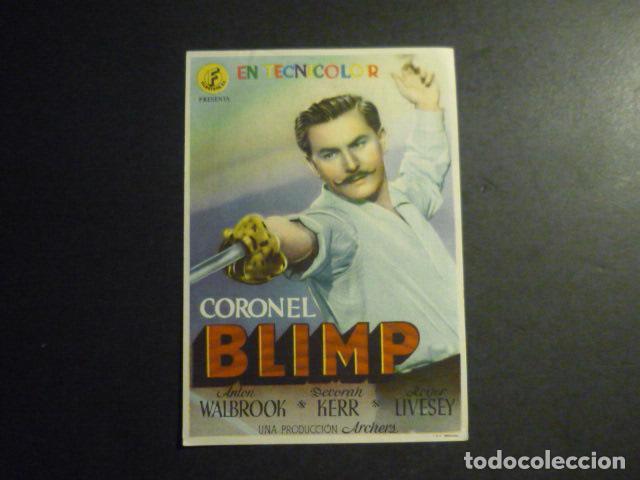 Cine: CORONEL BLIMP PROGRAMA DE MANO CON PUBLICIDAD CINE MARI LEON - Foto 1