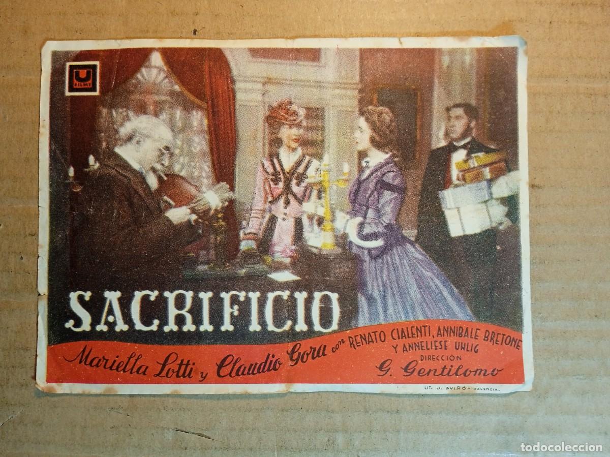Cinema: FOLLETO DE MANO CON PUBLICIDAD SACRIFICIO