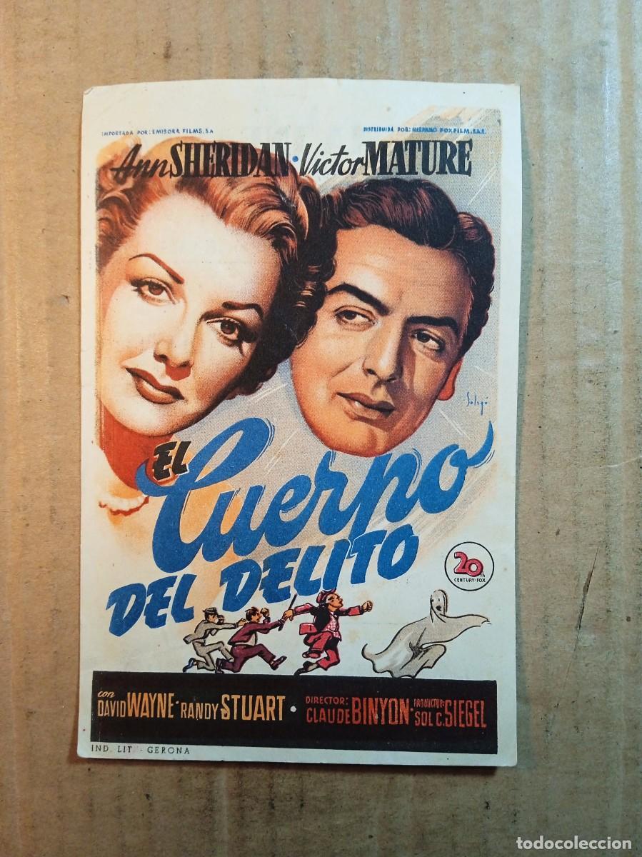  Flyers Publicitaires de films Anciens: FOLLETO DE MANO CON PUBLICIDAD EL CUERPO DEL DELITO