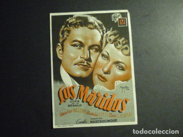 Cine: LOS MARIDOS PROGRAMA DE MANO CON PUBLICIDAD TEATRO CINE ICOD