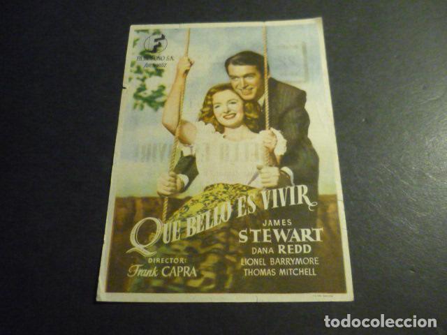 Kino: QUE BELLO ES VIVIR PROGRAMA DE MANO CON PUBLICIDAD TEATRO PRINCIPAL REINOSA