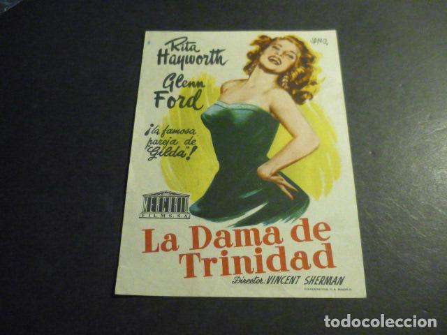 Folhetos de m&atilde;o de filmes antigos de cinema: LA DAMA DE TRINIDAD PROGRAMA DE MANO CON PUBLICIDAD CINE MADRID REINOSA
