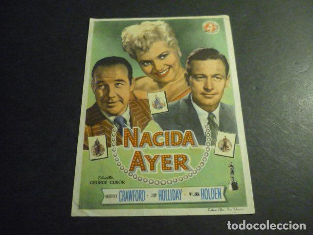 Cine: NACIDA AYER PROGRAMA DE MANO CON PUBLICIDAD TEATRO PRINCIPAL REINOSA