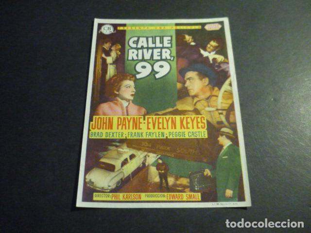 Folhetos de m&atilde;o de filmes antigos de cinema: CALLE RIVER 99 PROGRAMA DE MANO CON PUBLICIDAD CINE MADRID REINOSA