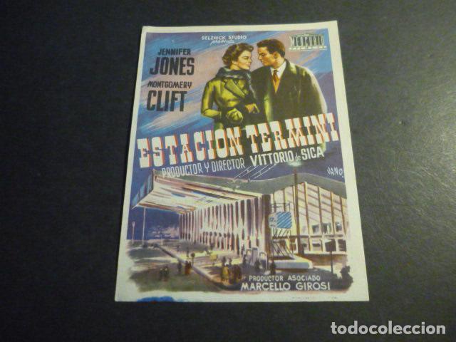 Folhetos de m&atilde;o de filmes antigos de cinema: ESTACION TERMINI PROGRAMA DE MANO CON PUBLICIDAD CINE MADRID REINOSA