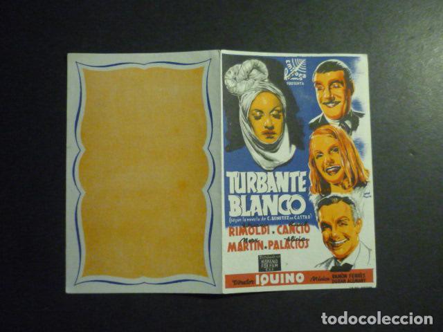  Foglietti di film di film antichi di cinema: TURBANTE BLANCO PROGRAMA DE MANO DOBLE SIN PUBLICIDAD