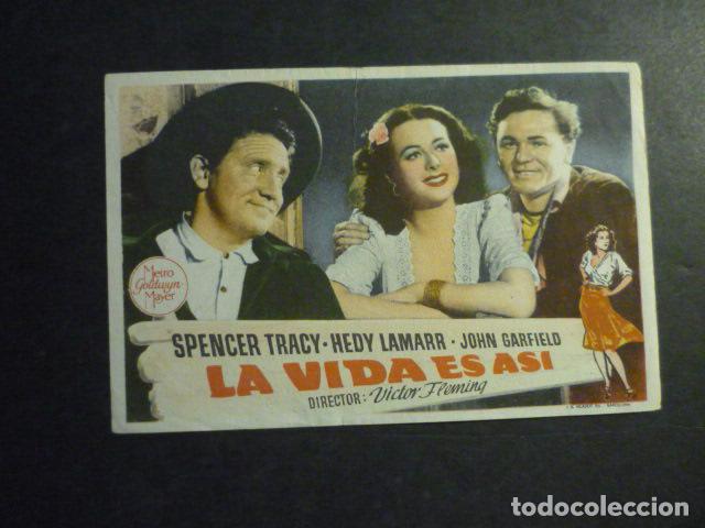  Flyers Publicitaires de films Anciens: LA VIDA ES ASI PROGRAMA DE MANO CON PUBLICIDAD TEATRO CIRCO DENIA