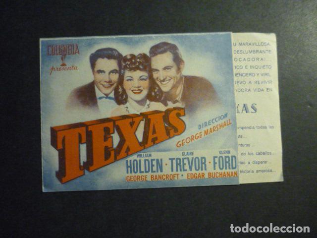 Folhetos de m&atilde;o de filmes antigos de cinema: TEXAS PROGRAMA DE MANO SIN PUBLICIDAD