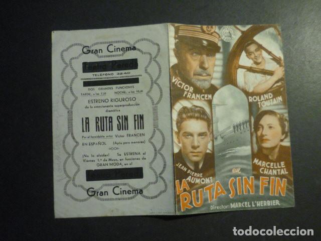 Cine: LA RUTA SIN FIN PROGRAMA DE MANO DOBLE CON PUBLICIDAD GRAN CINEMA SANTANDER