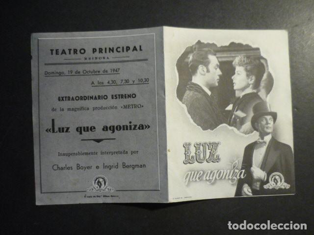 Kino: LUZ QUE AGONIZA PROGRAMA DE MANO DOBLE CON PUBLICIDAD TEATRO PRINCIPAL REINOSA