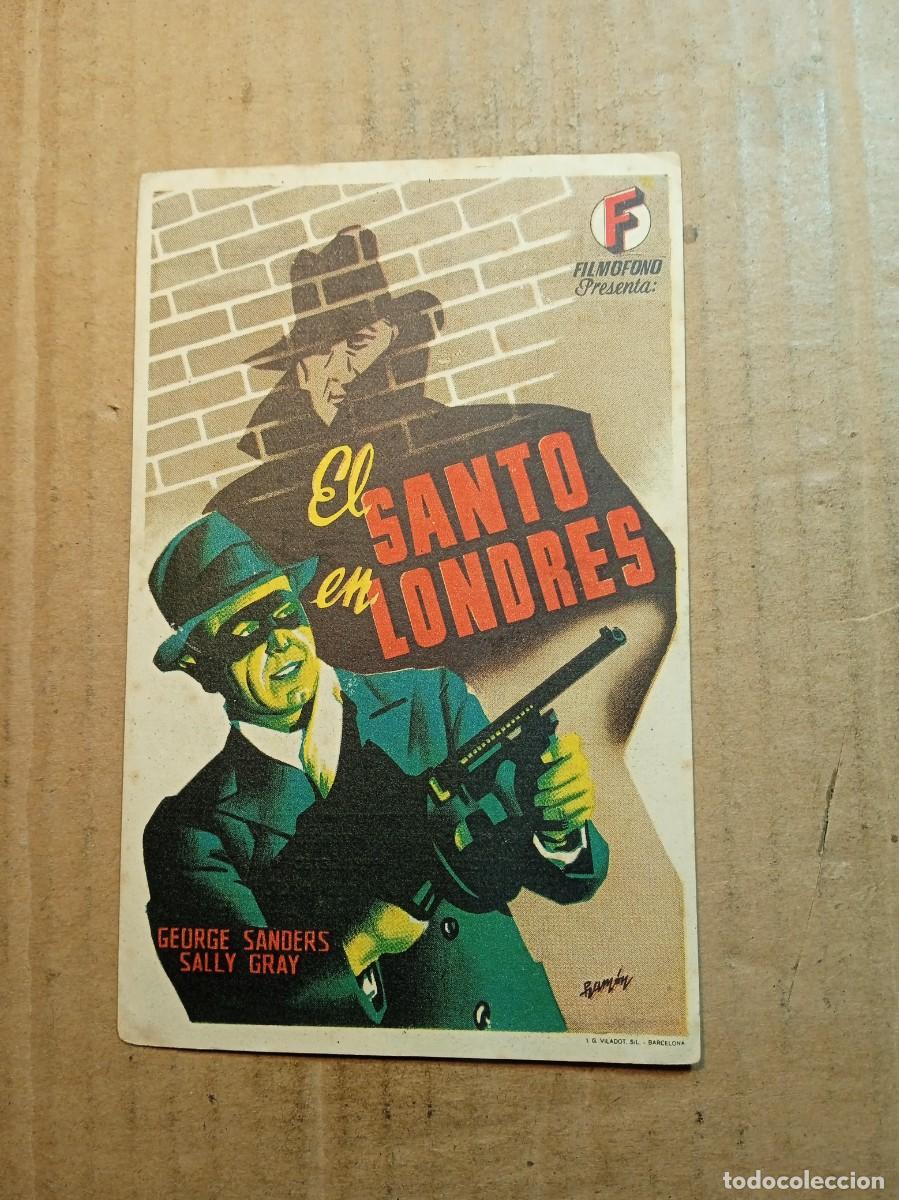 Cine: FOLLETO DE MANO CON PUBLICIDAD EL SANTO EN LONDRES