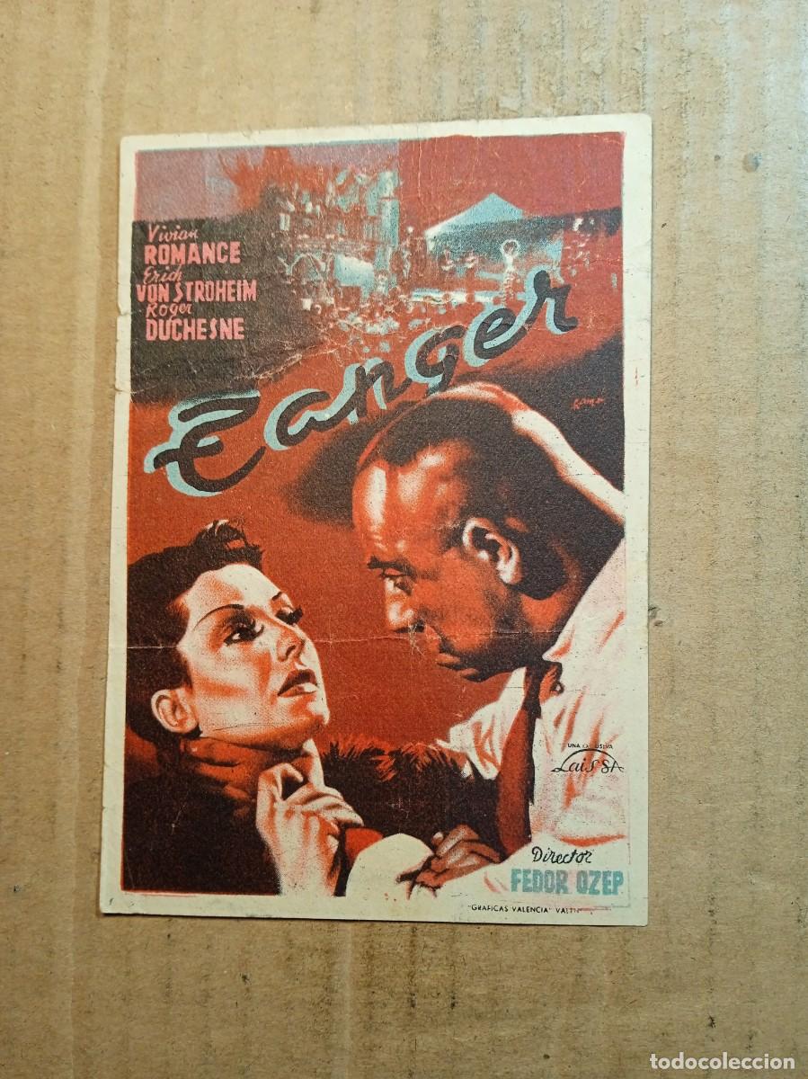 Folhetos de m&atilde;o de filmes antigos de cinema: FOLLETO DE MANO CON PUBLICIDAD TANGER