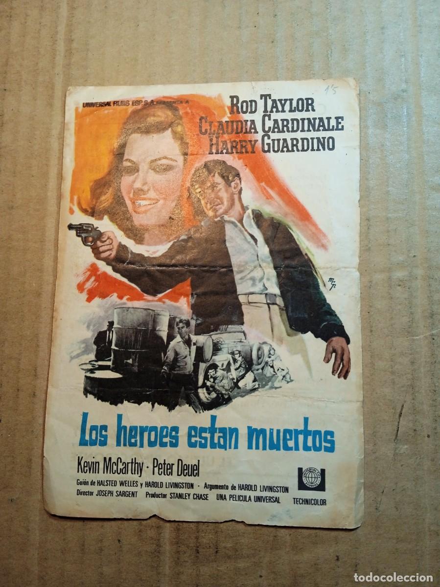 Cine: FOLLETO DE MANO CON PUBLICIDAD LOS H&Eacute;ROES EST&Aacute;N MUERTOS