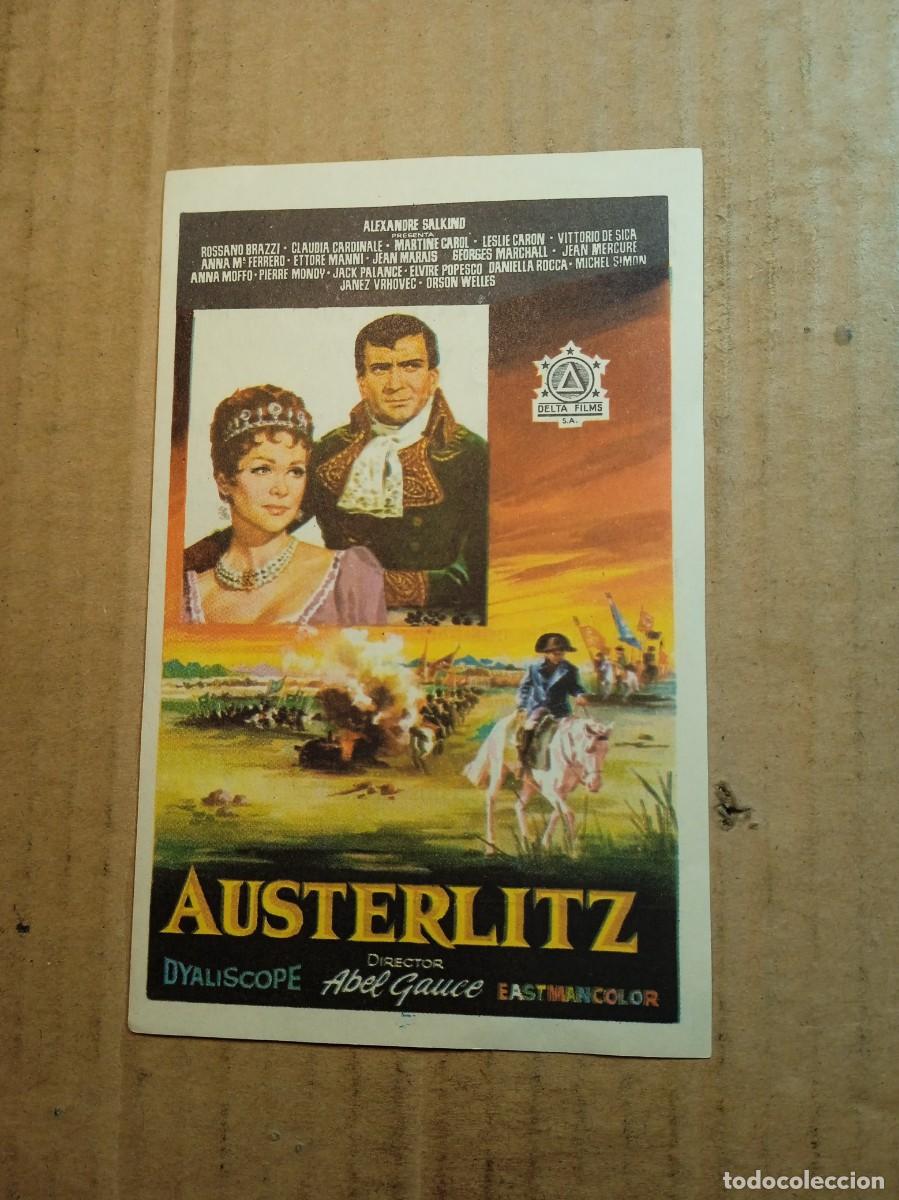  Flyers Publicitaires de films Anciens: FOLLETO DE MANO CON PUBLICIDAD AUSTERLITZ