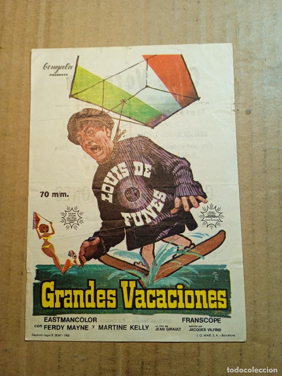  Flyers Publicitaires de films Anciens: FOLLETO DE MANO CON PUBLICIDAD GRANDES VACACIONES