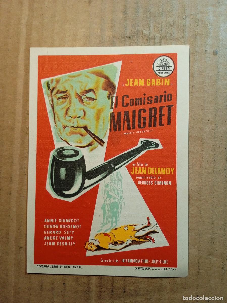  Flyers Publicitaires de films Anciens: FOLLETO DE MANO CON PUBLICIDAD EL COMISARIO MAIGRET
