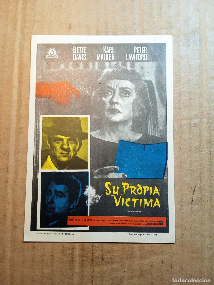  Flyers Publicitaires de films Anciens: FOLLETO DE MANO CON PUBLICIDAD SU PROPIA V&Iacute;CTIMA