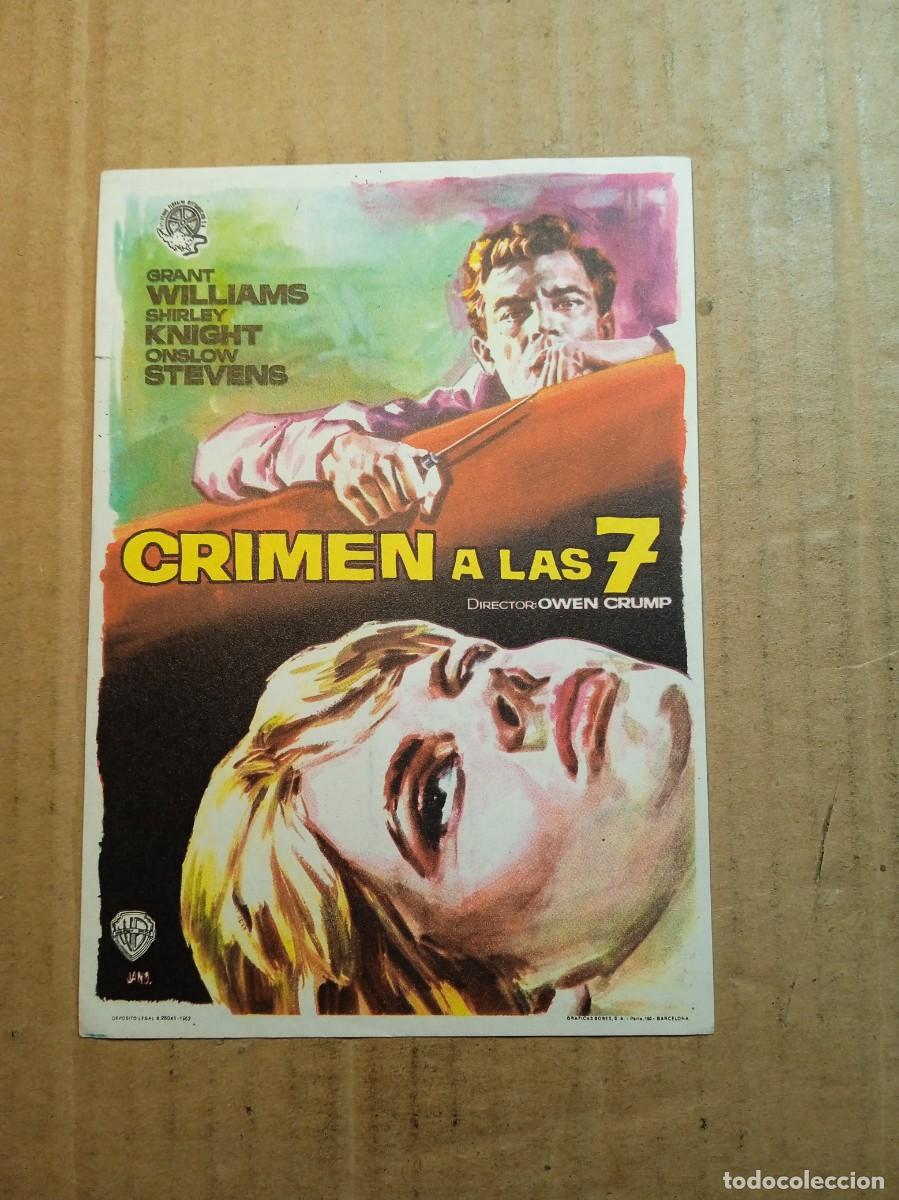  Flyers Publicitaires de films Anciens: FOLLETO DE MANO CON PUBLICIDAD CRIMEN A LAS 7