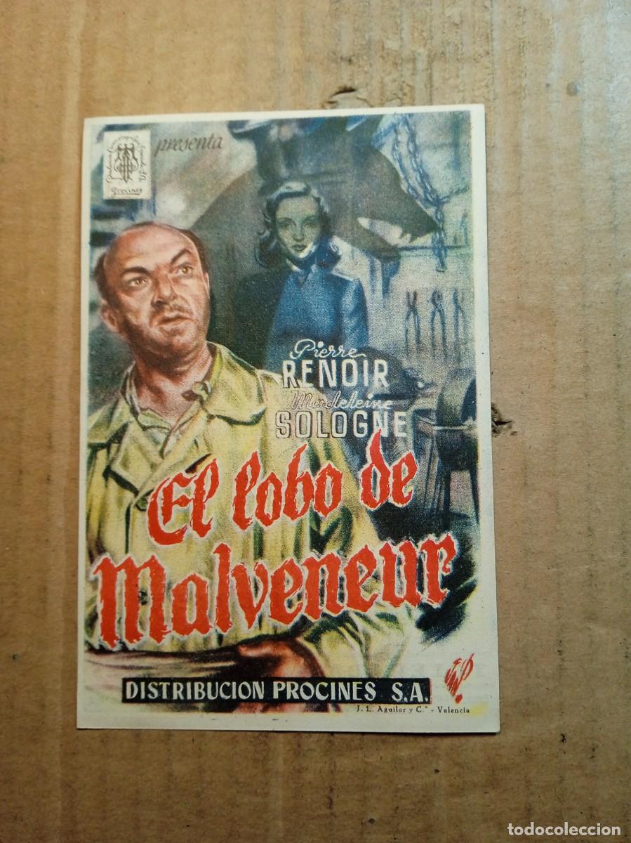  Flyers Publicitaires de films Anciens: FOLLETO DE MANO CON PUBLICIDAD EL LOBO DE MALVANEUR