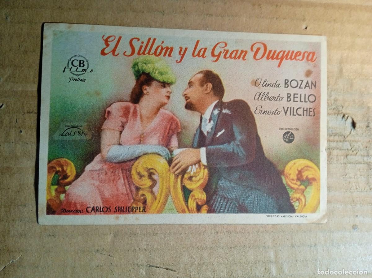  Foglietti di film di film antichi di cinema: FOLLETO DE MANO CON PUBLICIDAD EL SILL&Oacute;N DE LA GRAN DUQUESA