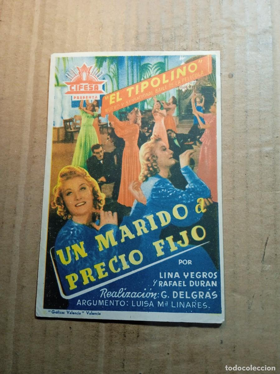 Cinema: FOLLETO DE MANO CON PUBLICIDAD UN MARIDO A PRECIO FIJO