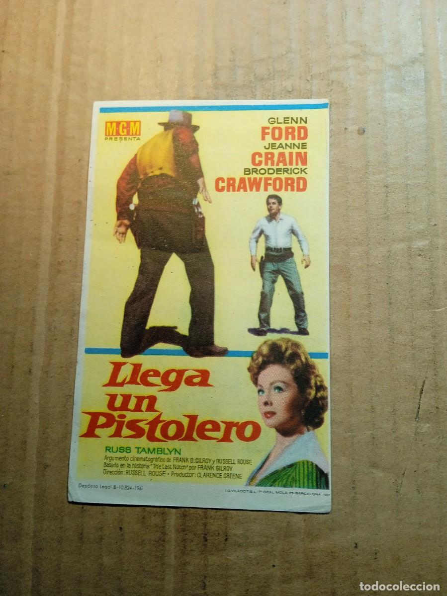  Flyers Publicitaires de films Anciens: FOLLETO DE MANO CON PUBLICIDAD LLEGA UN PISTOLERO